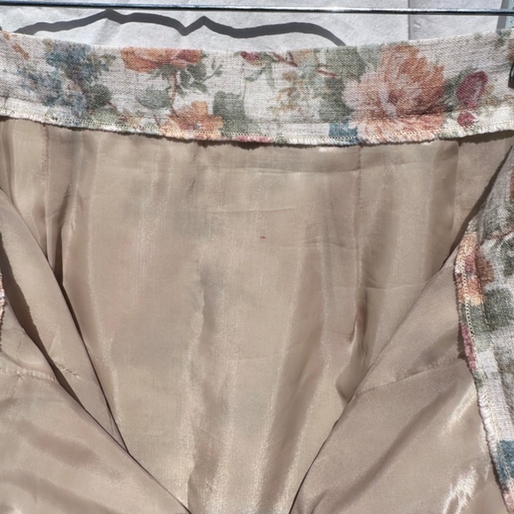 Vintage Floral Pattern Cotton Midi Length High Waisted Pencil Skirt - Picture 4 of 4